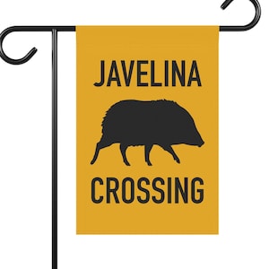 Javelina Crossing Flag Garden Flag Collared Peccary Crossing Sign House Banner Yard Flag Desert Animal Silhouette