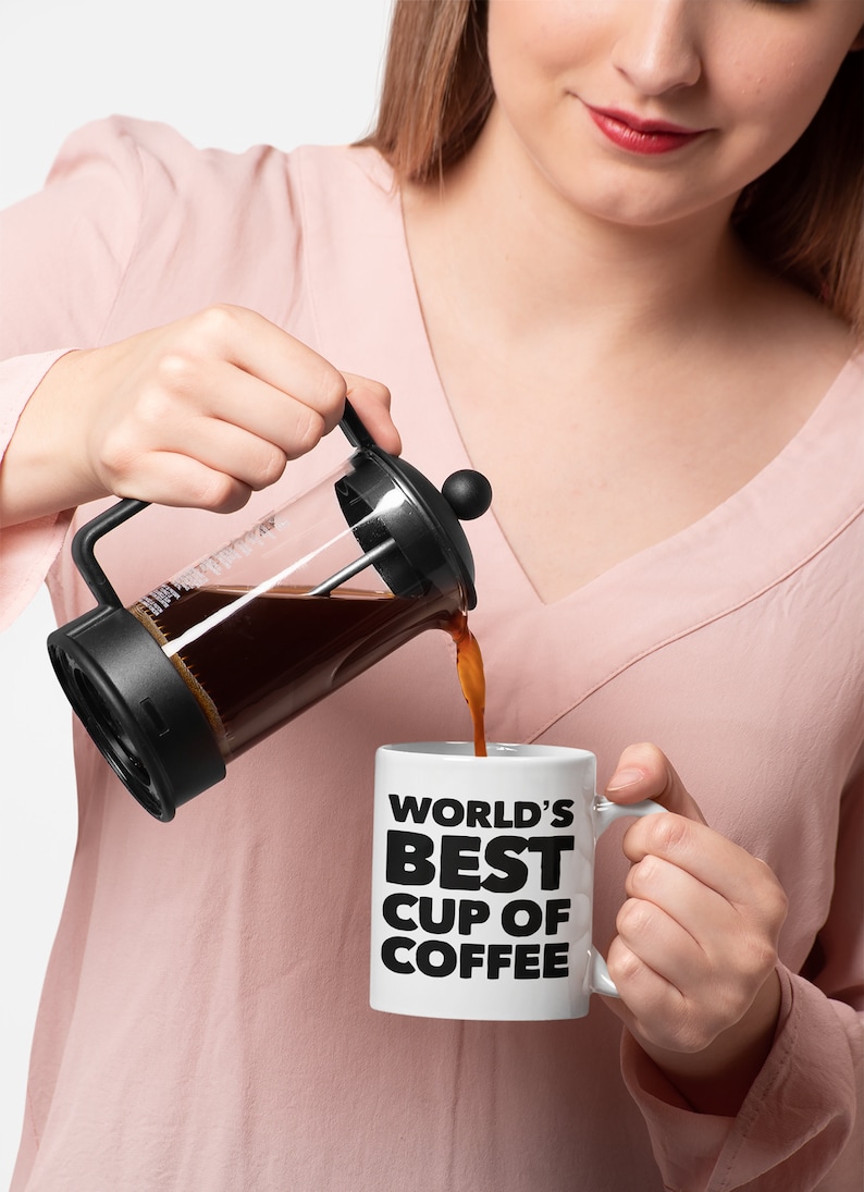 World's Best Cup of Coffee 11oz Mug Bold Print Black and Etsy
