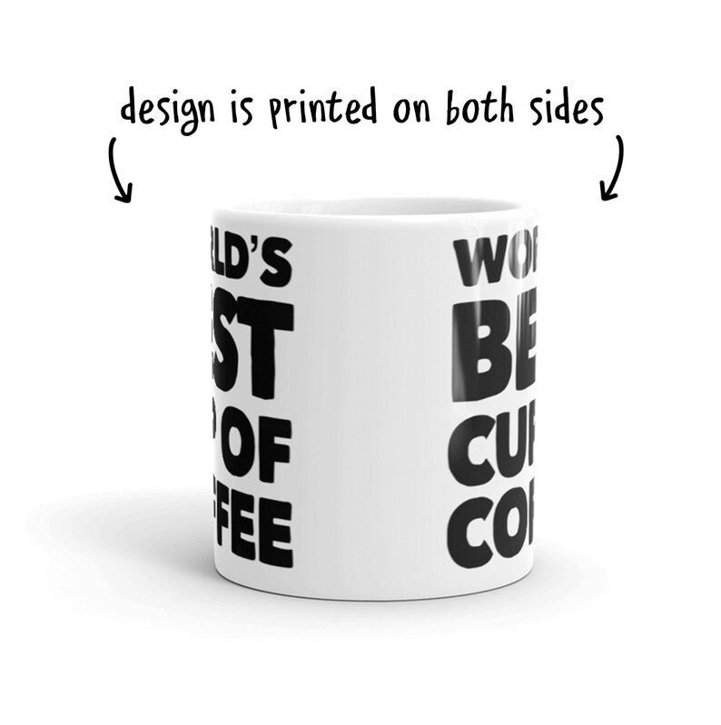 World's Best Cup of Coffee 11oz Mug Bold Print Black and Etsy