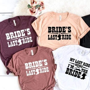 Bachelorette party shirts, Bride&#39;s Last Ride matching shirts, Bridal Party shirt, Bride Squad Shirt, Bridesmaid Shirt, Bride gift shirt BR52