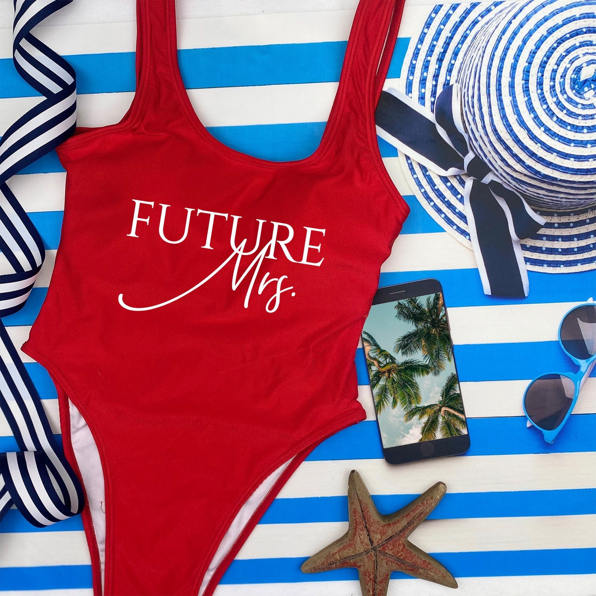 Mrs. last name on lace-up back - corset back swimsuit - future mrs swimwear  – Lace on the Beach