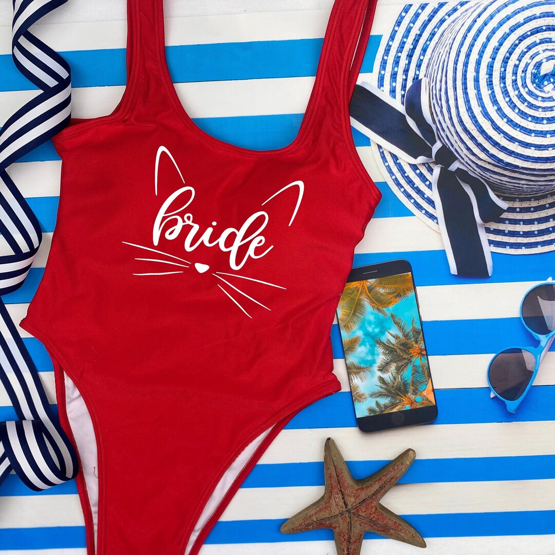 Bride Squad Bachelorette Custom Swimsuit, One Piece Swims, Customized