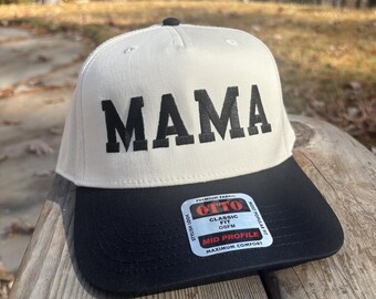 Embroidered Mama Hat, Two Tone Hat, Gift for Mom, Mama Trucker Hat, Dad Hat, Embroidered Dad Hat, Gift for Dad