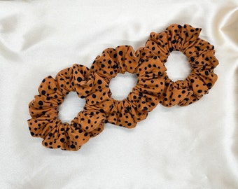 Cheetah Print Scrunchie, Luxe Fabric Hair Ties