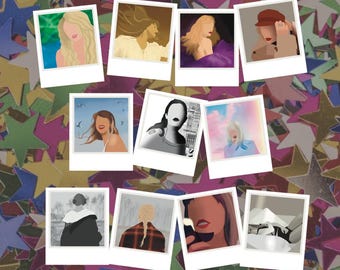The Eras Polaroid Stickers, Album Covers (Her Version) Stickers for Laptop or Planner