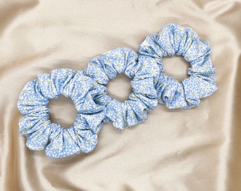 Blue Daisy Scrunchie, Luxe Fabric Hair Ties