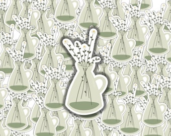 Vase of Daisies Sticker for Laptop, Water Bottle, or Planner