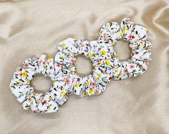 Ditsy Spring Floral Scrunchie, Luxe Fabric Hair Ties