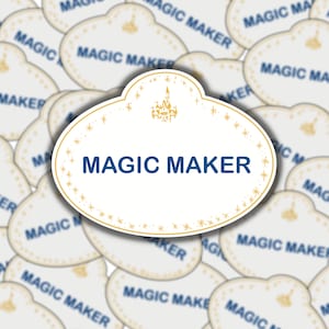 Magic Maker Name Tag Cast Member Appreciation Sticker for Laptop, Water Bottle, or Planner