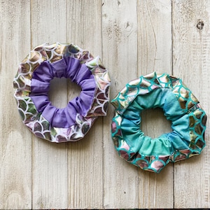 Holographic Mermaid Scrunchie Collection, Scrunchie Bundle, Hair Ties, Fabric Hair Ties