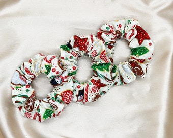 Christmas Cookie Print Scrunchies