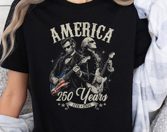 Camiseta de George Washington Lincoln tocando la guitarra: Camiseta patriótica de Estados Unidos 1776-2026, Camiseta del 250 aniversario de Estados Unidos, Camiseta del 250 aniversario 1776-2026