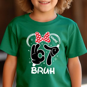 Custom Disney 67 Shirt, Personalized Mickey and Minnie Six Seven Meme Tee, Funny 6 7 Bruh Kids Matching Shirt, Trendy Disney Family Shirt