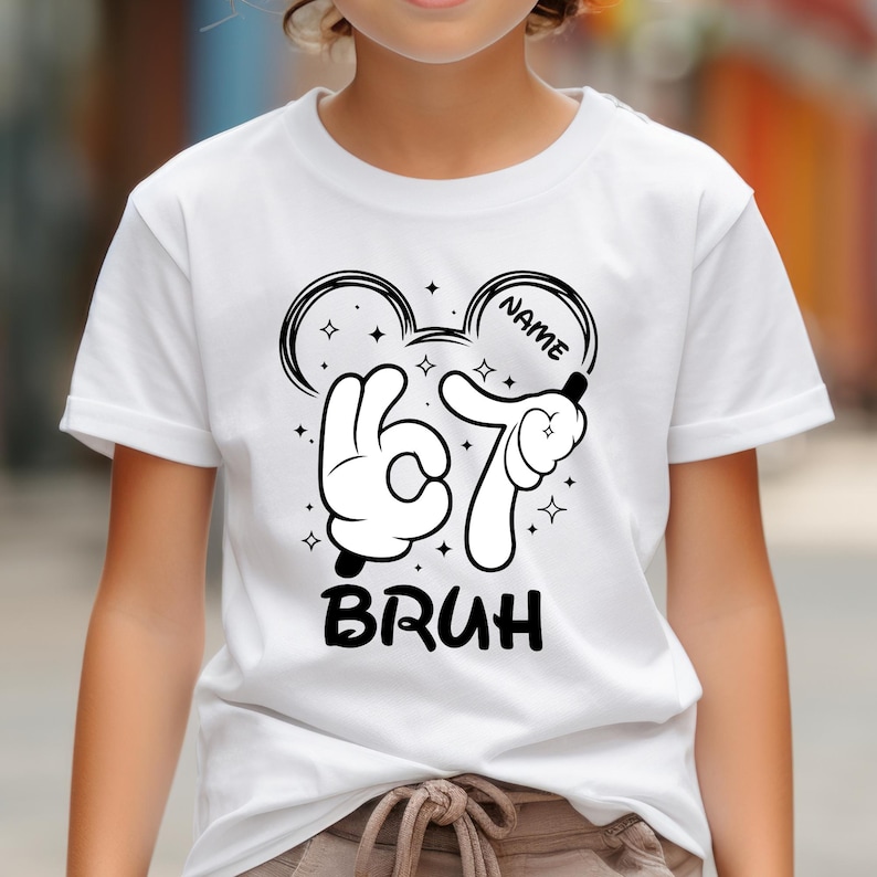 disney 67 shirt, six seven meme tee, custom mickey shirt, personalized disney tee, 6 7 bruh shirt, mickey minnie meme, matching disney shirt, funny kids meme shirt, 67 disney trip shirt, viral kids shirt, gen alpha shirt, six seven kids tee, disney matching family