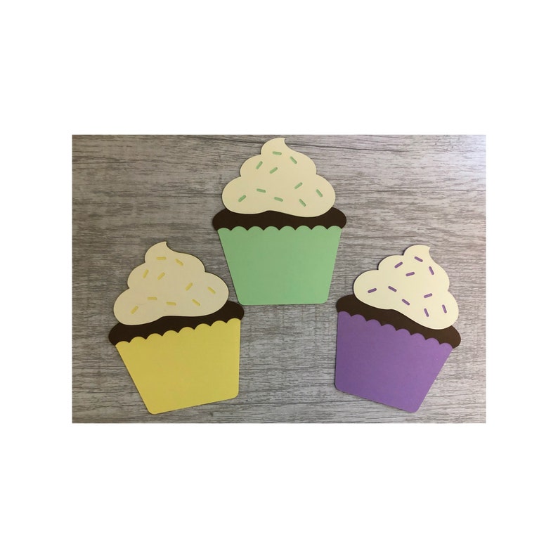 Cupcake Die Cut Cardstock Cupcake Die Cuts Birthday Die Etsy