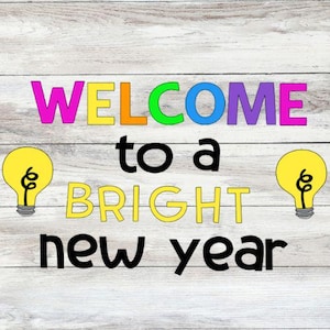 Back to School Bulletin Board | Bulletin Board letters| WELCOME to a BRIGHT new year | Classroom Door Decor | Pre Cut Bulletin Board Kit |