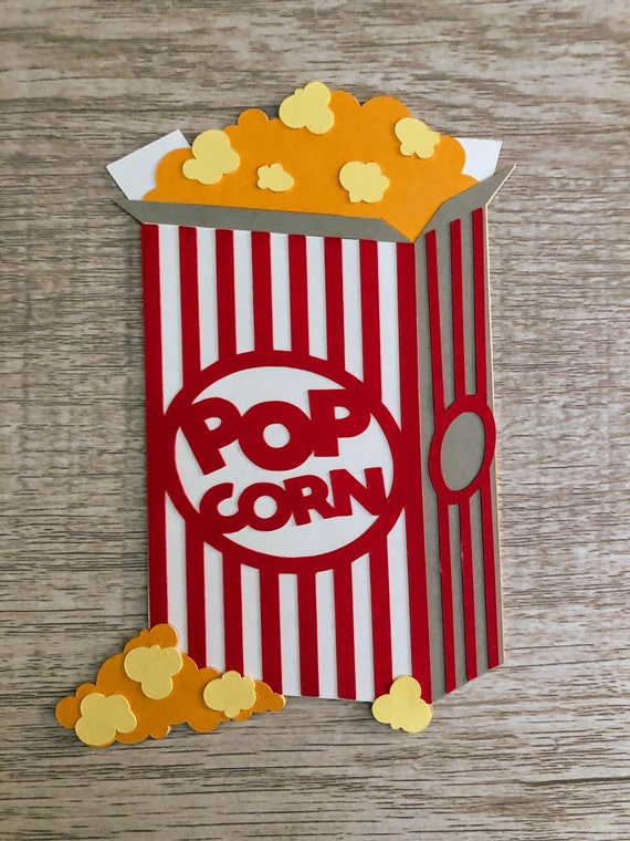 Pop Corn Die Cut, Cardstock Pop Corn, Movie Pop Corn Die Cut, Pop