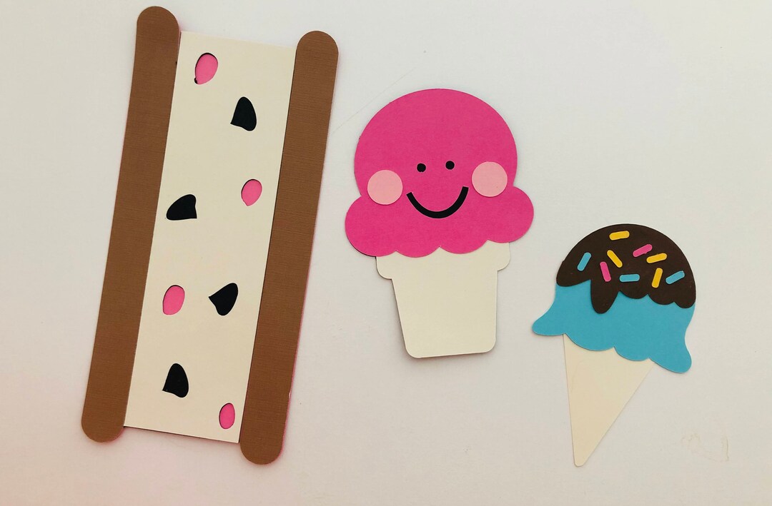 Ice Cream Die Cut Ice Cream Scrapbook Embellishment Ice Etsy
