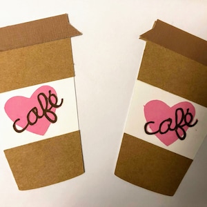 Coffee Die Cut, Coffee Cup Scrapbook Decal, Cardstock Coffee Cup, Coffee mug Papercraft, Coffee Scrapbooking Embellishments