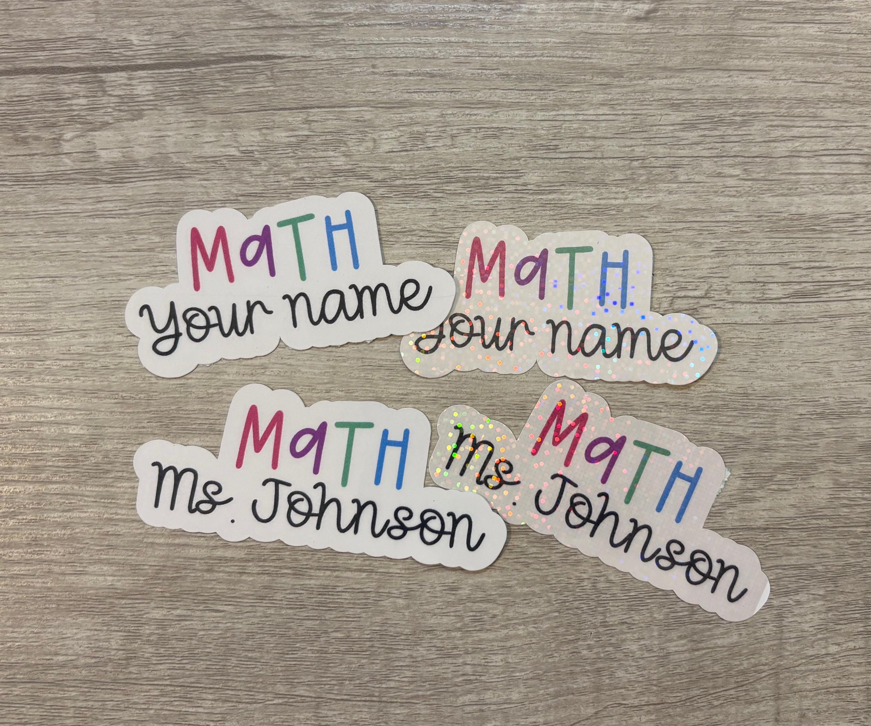 Mathematics Notebook Sticker Math Teacher Stickers | Math Die Cut Stickers | Holographic Math ...