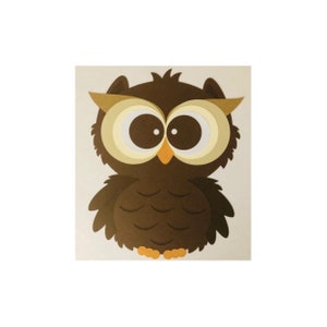 Découpes hibou, papier cartonné hibou, hibou découpé, pièce de scrapbooking hibou, décoration de fête hibou, hibou brun découpé