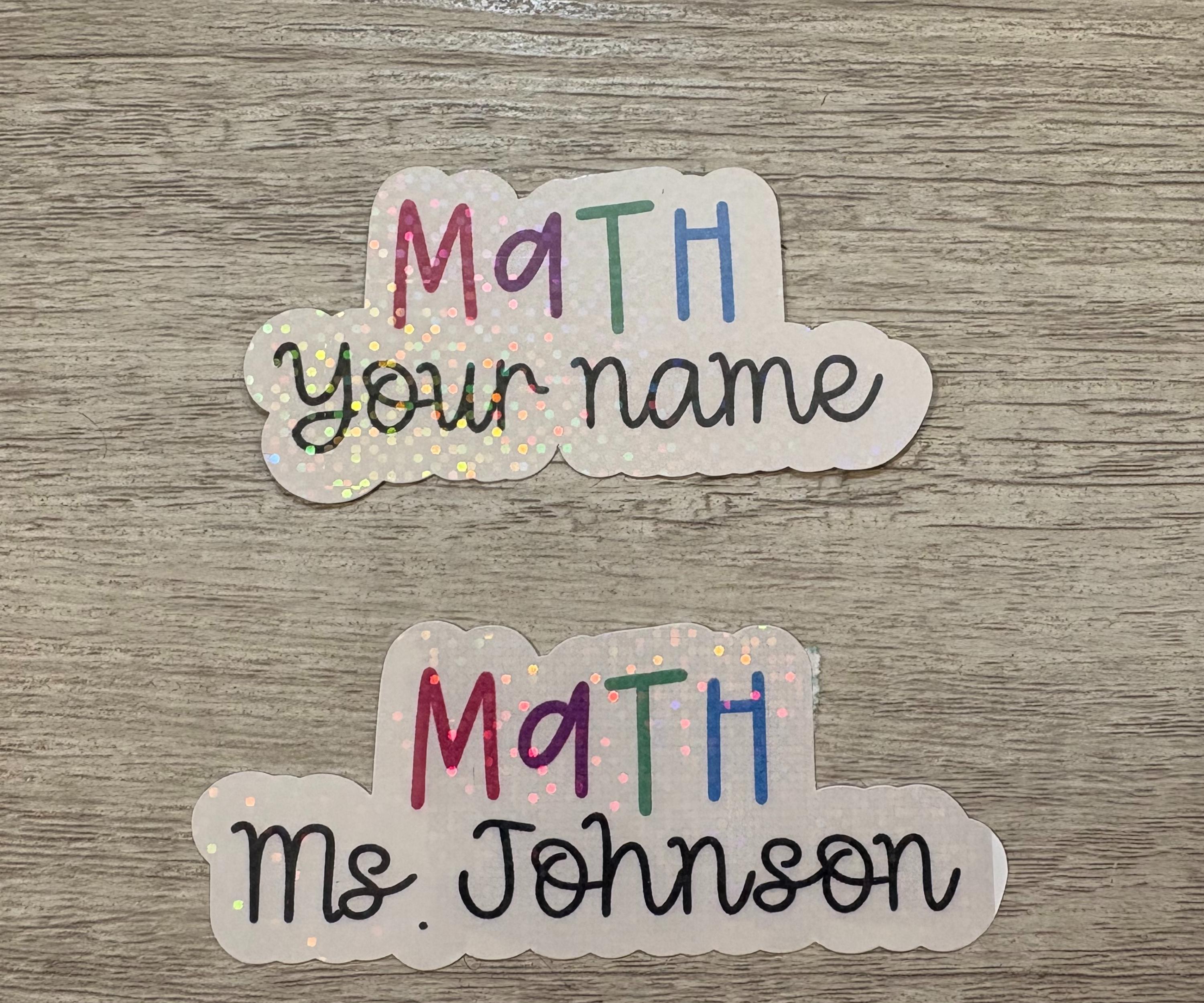 Mathematics Notebook Sticker Math Teacher Stickers | Math Die Cut Stickers | Holographic Math ...
