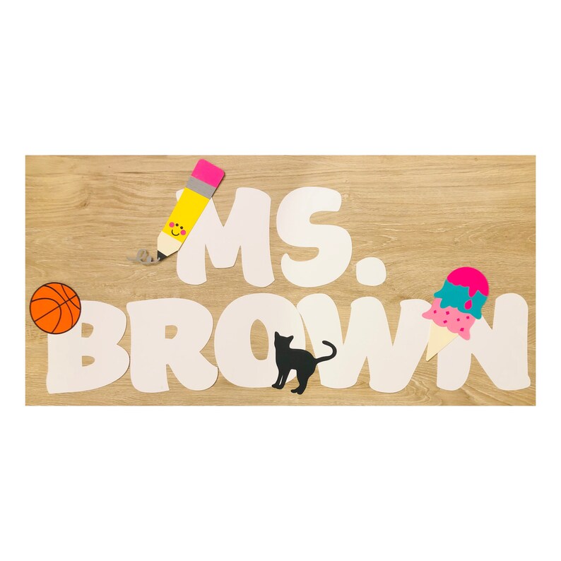 Teachers School Bulletin Board Cutouts Personalized Etsy
