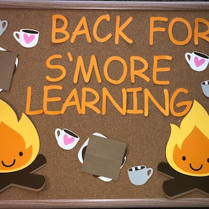 Back to School Bulletin Board Set | Teacher Bulletin Board Cutouts | Fall Bulletin Board | Back for S'MORE Learning| Classroom Decor