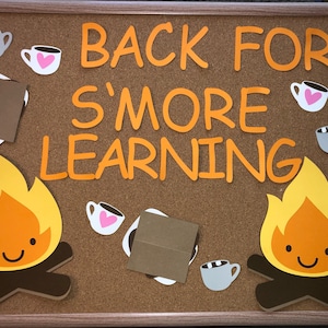 Back to School Bulletin Board Set | Teacher Bulletin Board Cutouts | Fall Bulletin Board | Back for S&#39;MORE Learning| Classroom Decor