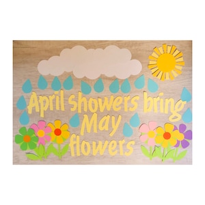 Spring Bulletin Board | Teachers School Bulletin Board Cutouts | Spring Door Decoration DIY Set | April Bulletin Board | May Classroom Decor