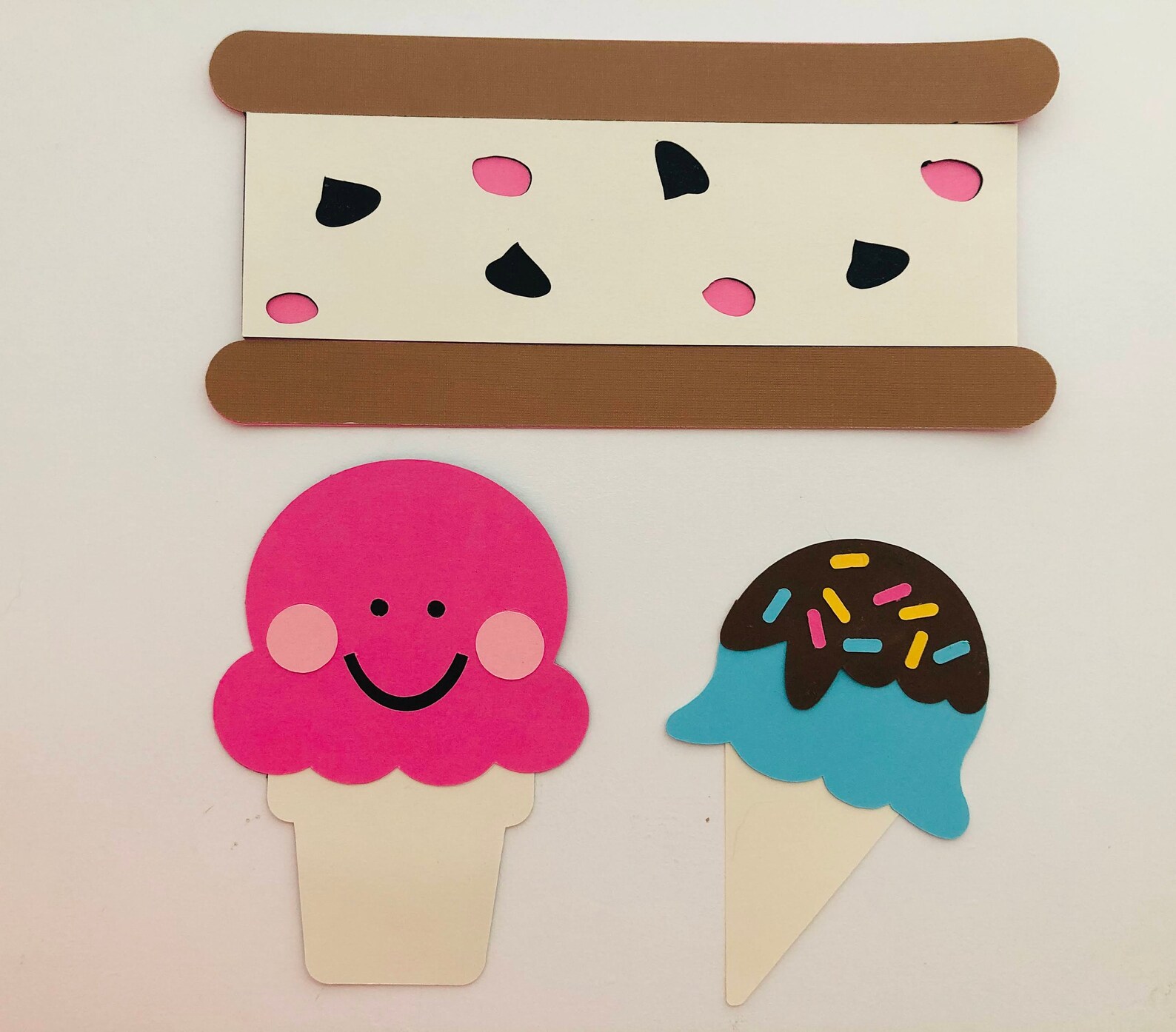 Ice Cream Die Cut Ice Cream Scrapbook Embellishment Ice Etsy