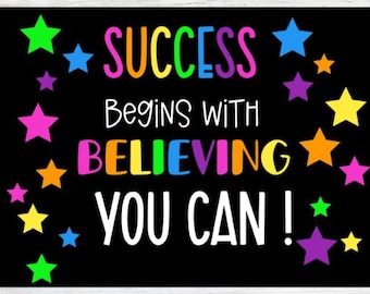 Bulletin Board Letters | Back to School Bulletin Board | Precut Ready Made Bulletin Board  | Classroom Décor | Success Classroom Door Decor