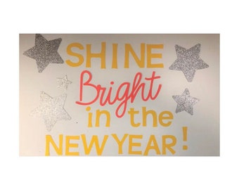 Back to School Bulletin Board | Bulletin Board Letters  | Back to School Welcome Back | Shine Bright in the New Year | Classroom Door Decor