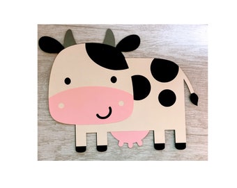 Koe gestanst, karton koe, koe gestanst, stuk koe scrapbooking, koe feestdecoratie, koe gestanst voor kaart