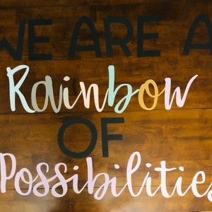 Teachers School Bulletin Board Cutouts | Back to School  | Spring Bulletin Board Set | We are a RAINBOW of possibilities | Classroom Decor