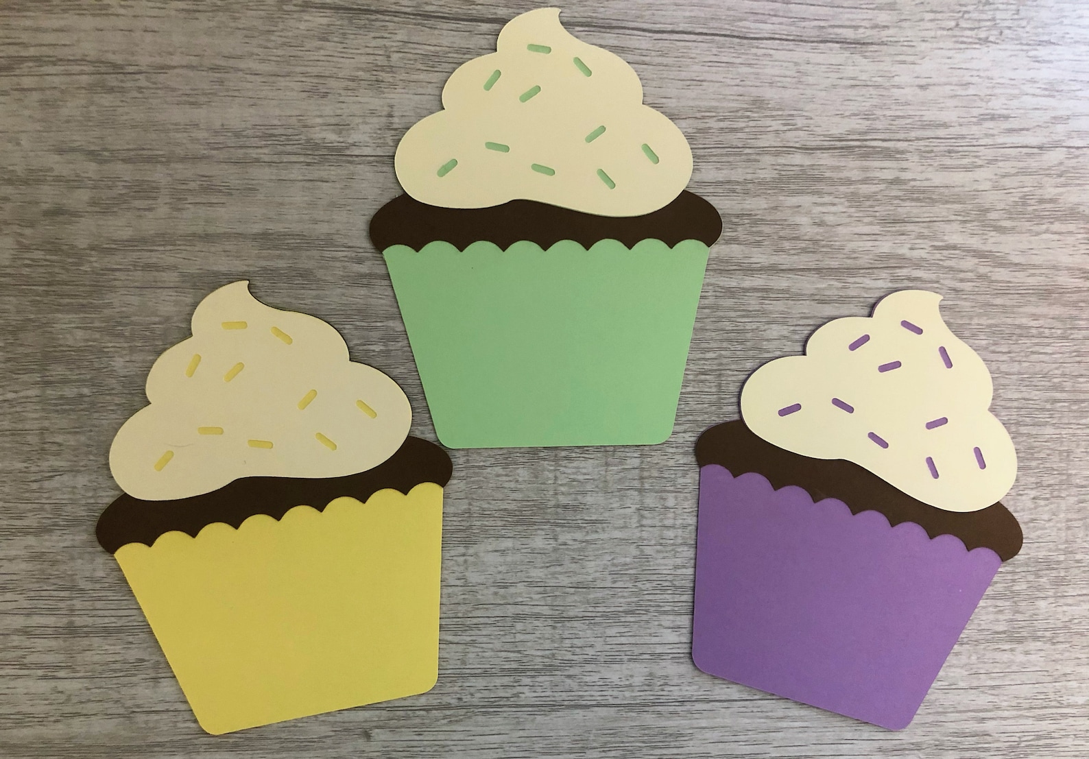 Cupcake Die Cut Cardstock Cupcake Die Cuts Birthday Die Etsy