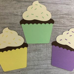 Découpe de cupcake, papier cartonné, découpes de cupcake, pièce de scrapbooking cupcake, décoration de fête de cupcake, découpe de fête d'anniversaire