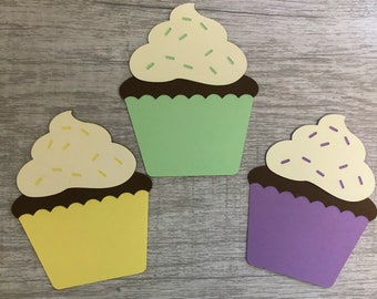 Cupcake Die Cut, Cardstock Cupcake Die Cuts , Birthday Die Cut, Cupcake Scrapbooking Piece, Cupcake Party Decoration, Birthday Party Die Cut