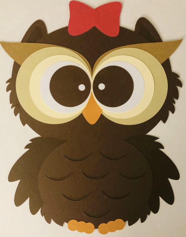 Owl Die Cuts Cardstock Owl Owl Die Cut Owl Scrapbooking Etsy