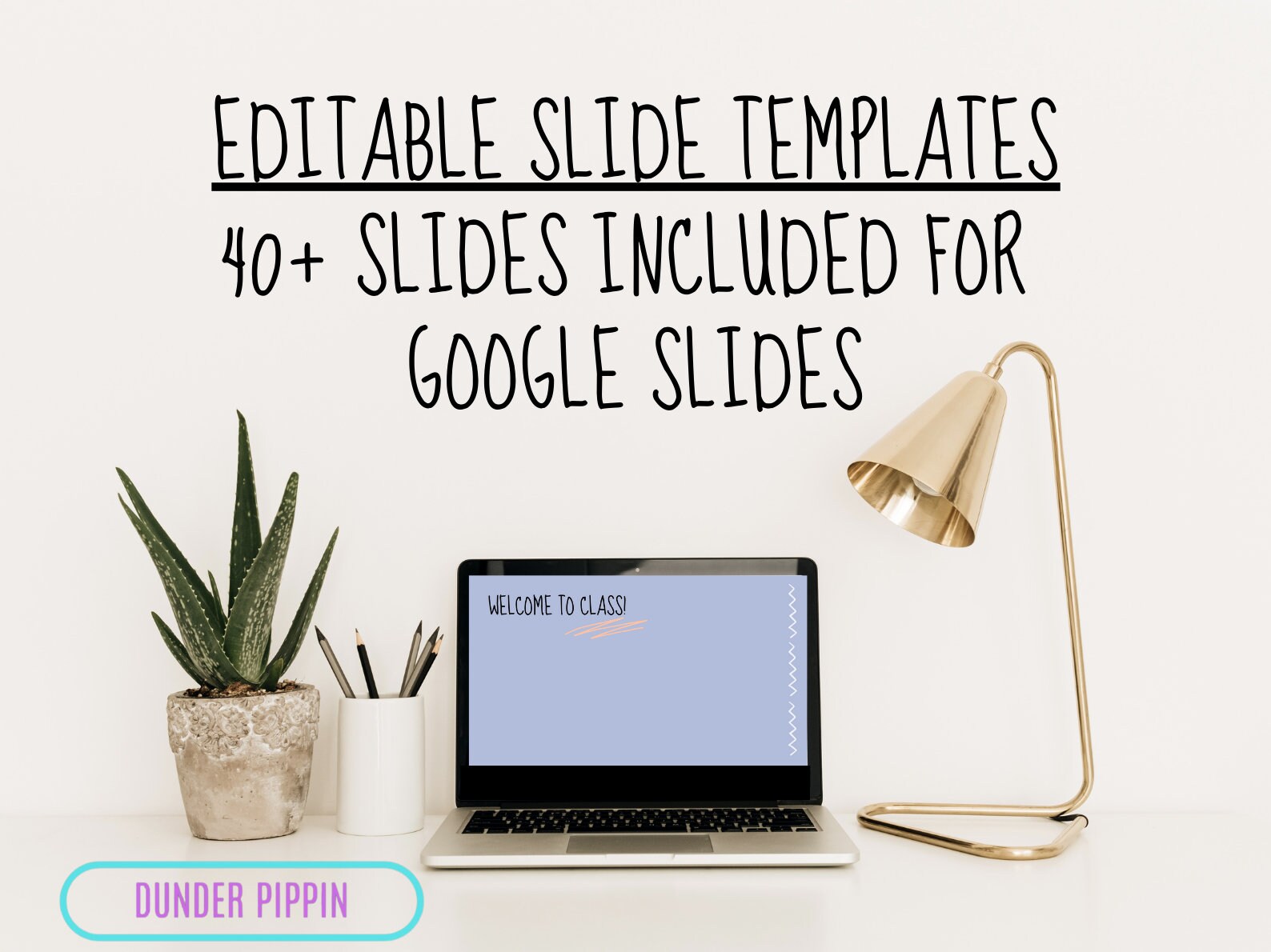 Google Slides Template | Editable Class Slide Template | Back to School | Teacher Resources | Virtual Learning | Teacher Supplies