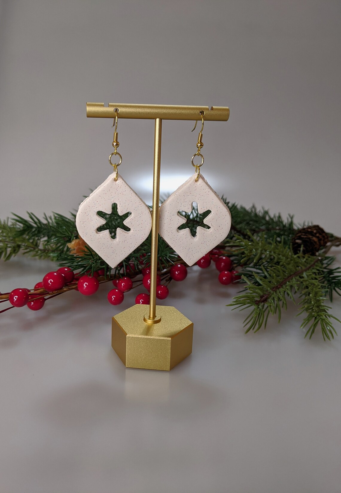 Christmas ornament earring holiday jewelry handmade earring Etsy