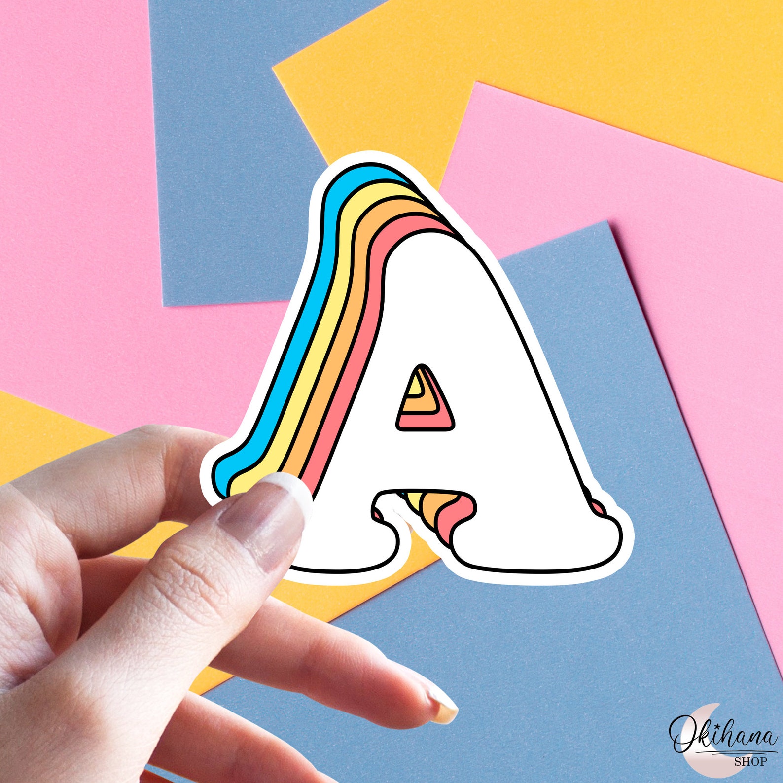 A Sticker Letter Stickers Initial Sticker Monogram Sticker Etsy