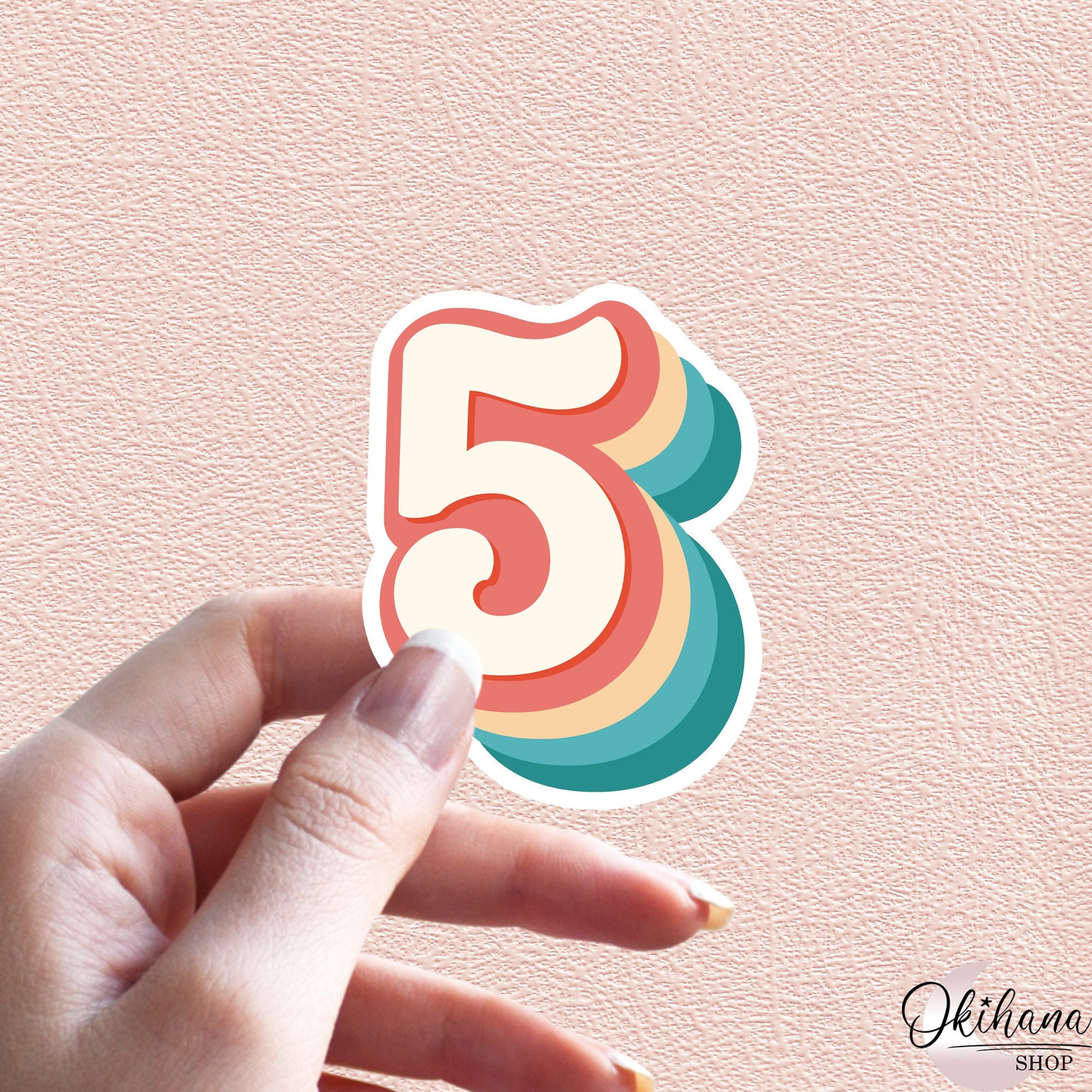 Number 5 Sticker Number Five Sticker 5 Years Anniversary - Etsy