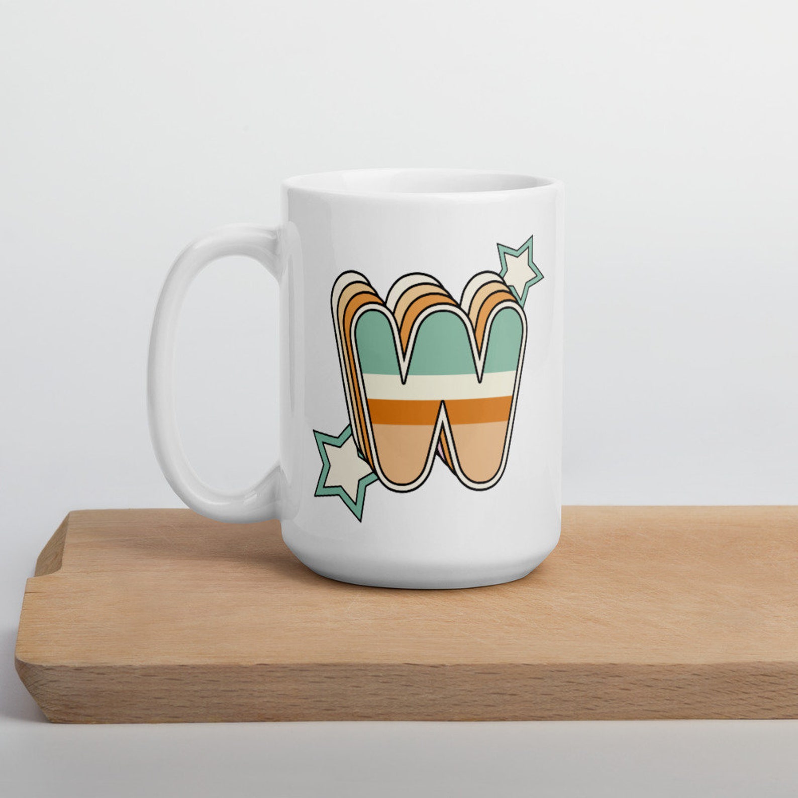 Initial W mug personalized mug letter mug letter w mug Etsy