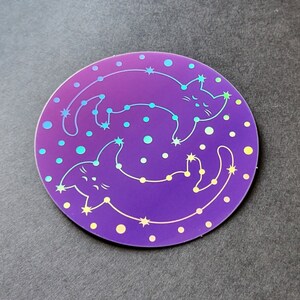 Holografische sticker sterrenbeeld kat