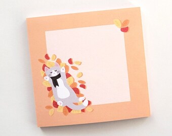 Cat Sticky Notes, To Do List, Cat Lover Gift, Stationery Gift, Cat Memo Pad, Mom Christmas Gift, Kawaii Notepad, Tear Off Notepad, Fall
