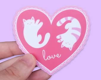 Cute Cat Sticker, Cat Mom Vinyl Sticker, Cat Lady Sticker, Waterproof Sticker