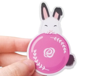 Cute Bunny Sticker, Rabbit Vinyl Sticker, Macaron Sticker, Waterproof Sticker, Kawaii Bunny