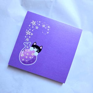 Magic Potion Cat Sticky Notes, To Do List, Cat Lover Gift, Memo Pad, Tear Off Notepad, Cat Stationery, Cute Paper, Tuxedo Kitty