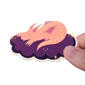 Cute Dragon Sticker, Vinyl Sticker for Dragon Lovers, Waterproof Sticker, Sleeping Dragon Sticker, Cloud Sticker
